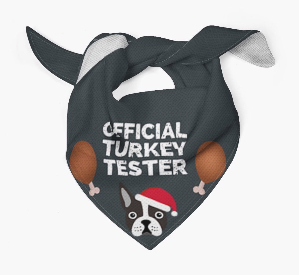 Official Turkey Tester : Personalized {breedFullName} Christmas Bandana
