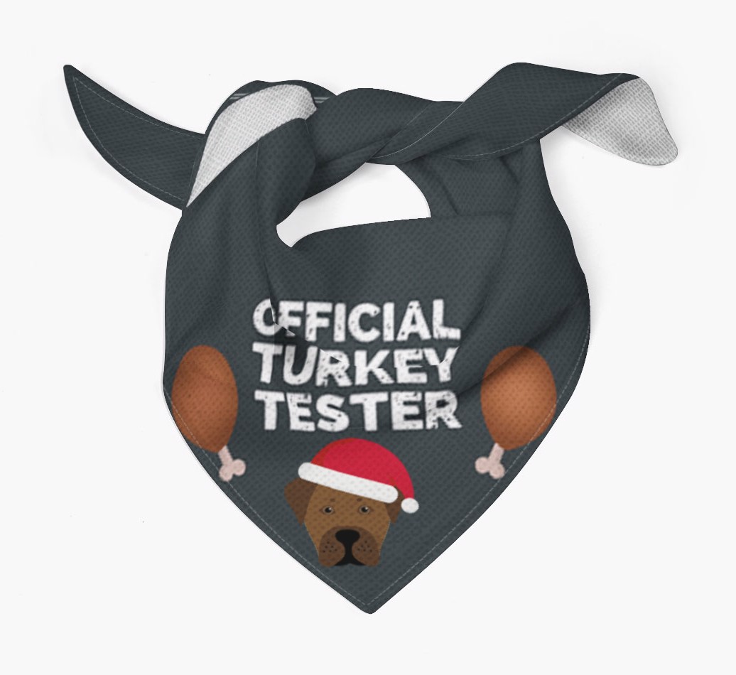 Official Turkey Tester : Personalised {breedFullName} Christmas Bandana
