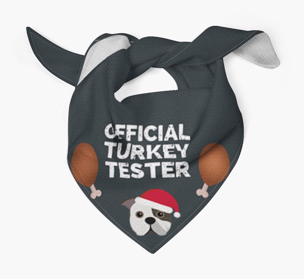 Official Turkey Tester : Personalized {breedFullName} Christmas Bandana