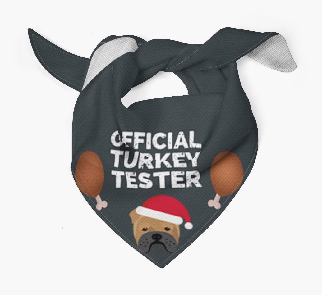 Official Turkey Tester : Personalized {breedFullName} Christmas Bandana