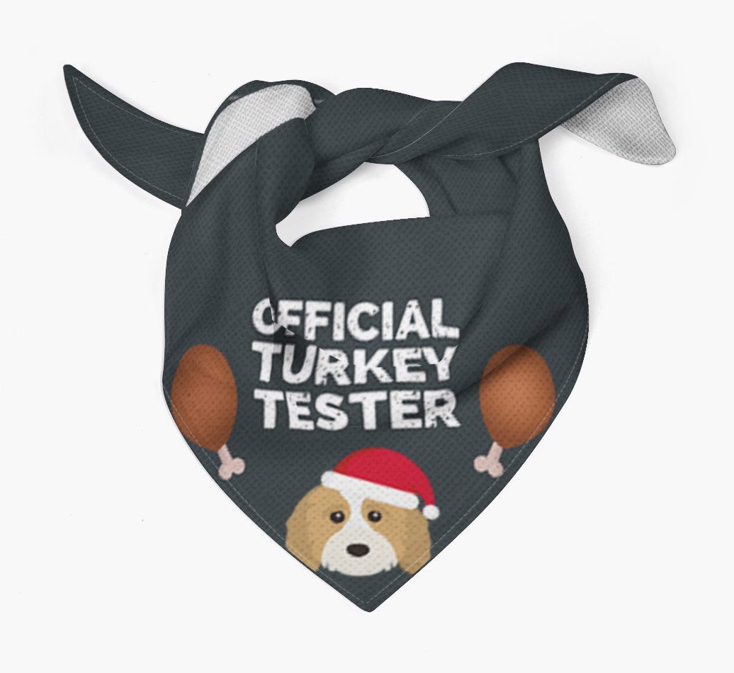 Official Turkey Tester : Personalized {breedFullName} Christmas Bandana