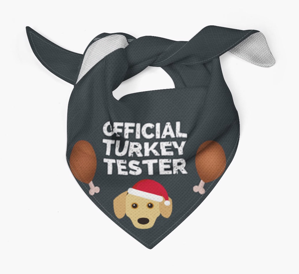 Official Turkey Tester : Personalised {breedFullName} Christmas Bandana