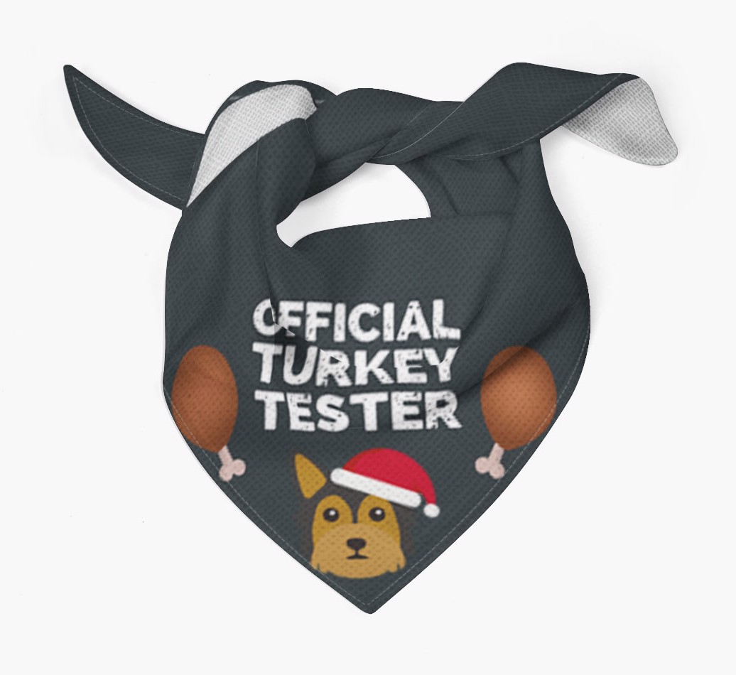 Official Turkey Tester : Personalized {breedFullName} Christmas Bandana