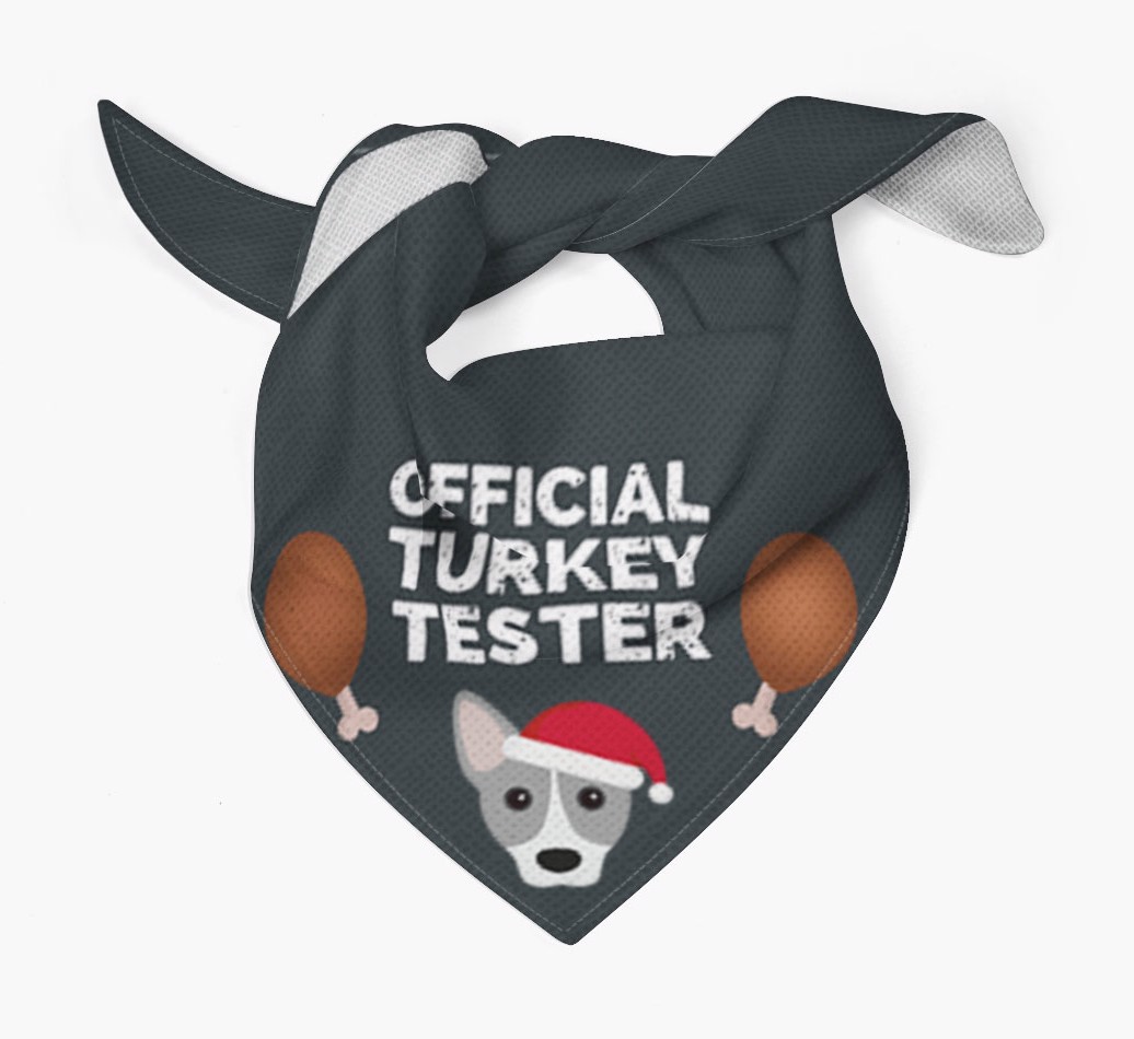 Official Turkey Tester : Personalized {breedFullName} Christmas Bandana