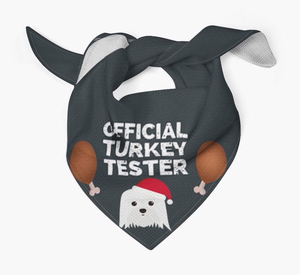 Official Turkey Tester : Personalised {breedFullName} Christmas Bandana