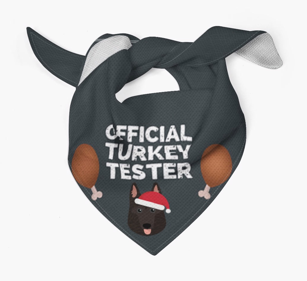 Official Turkey Tester : Personalized {breedFullName} Christmas Bandana