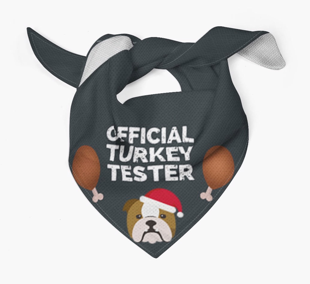Official Turkey Tester : Personalized {breedFullName} Christmas Bandana