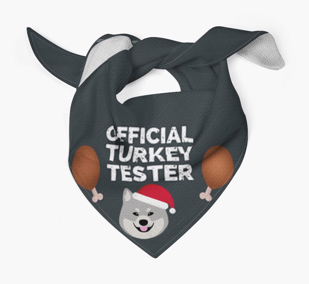 Official Turkey Tester : Personalised {breedFullName} Christmas Bandana