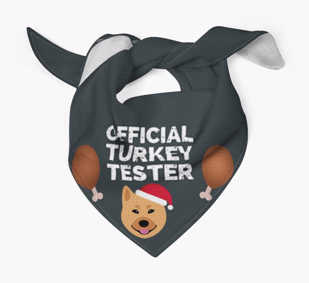 Official Turkey Tester : Personalized {breedFullName} Christmas Bandana