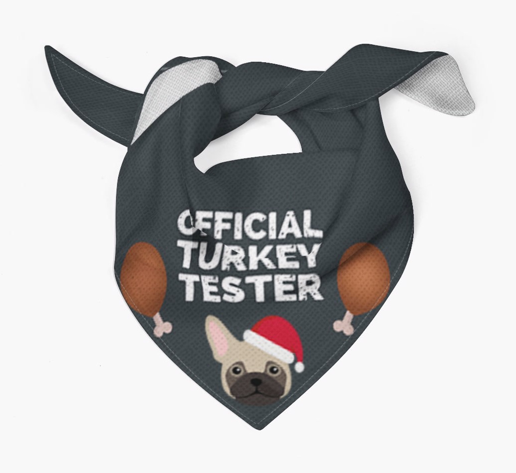 Official Turkey Tester : Personalised {breedFullName} Christmas Bandana