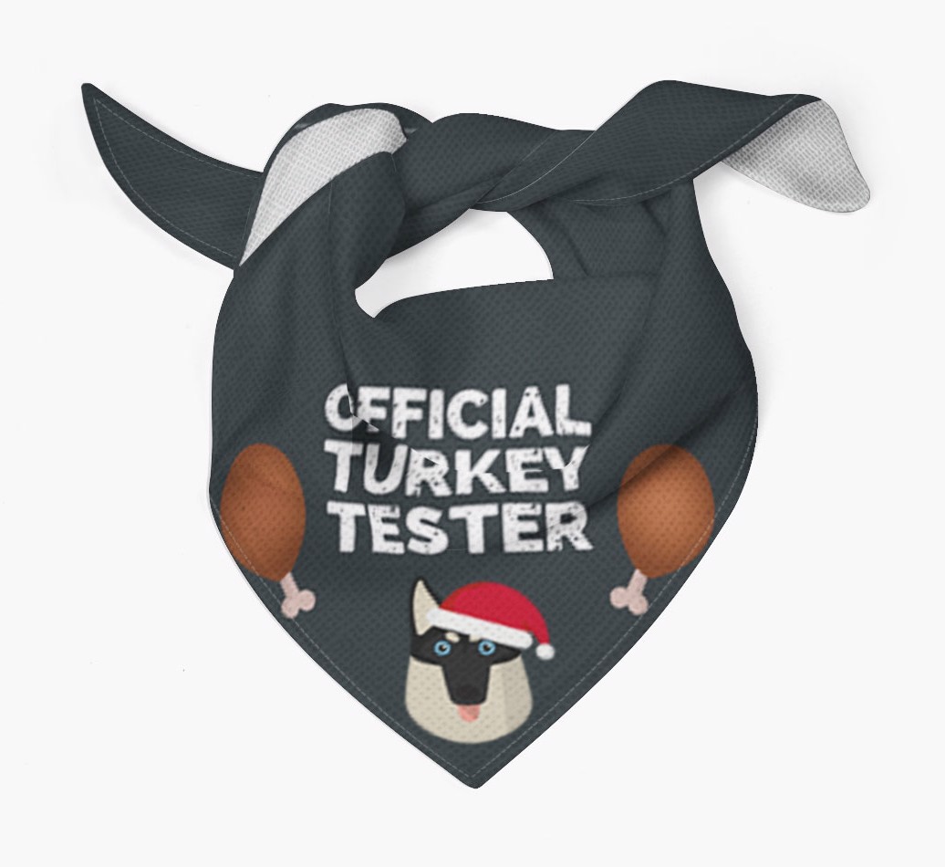 Official Turkey Tester : Personalized {breedFullName} Christmas Bandana