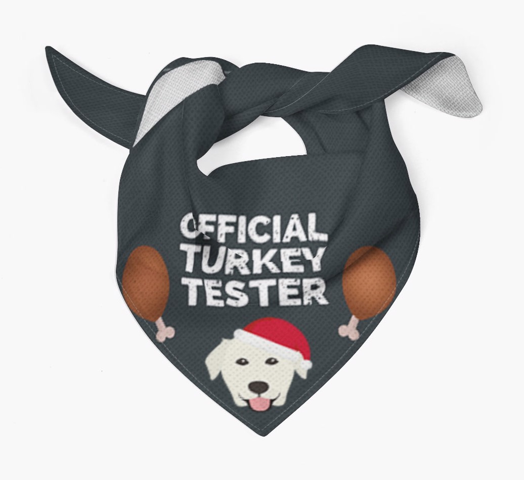 Official Turkey Tester : Personalised {breedFullName} Christmas Bandana
