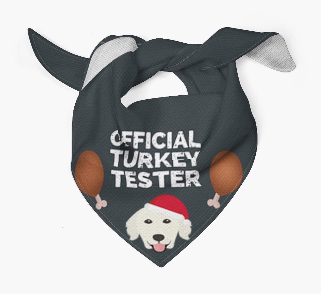 Official Turkey Tester : Personalized {breedFullName} Christmas Bandana