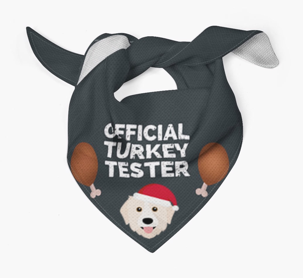 Official Turkey Tester : Personalized {breedFullName} Christmas Bandana