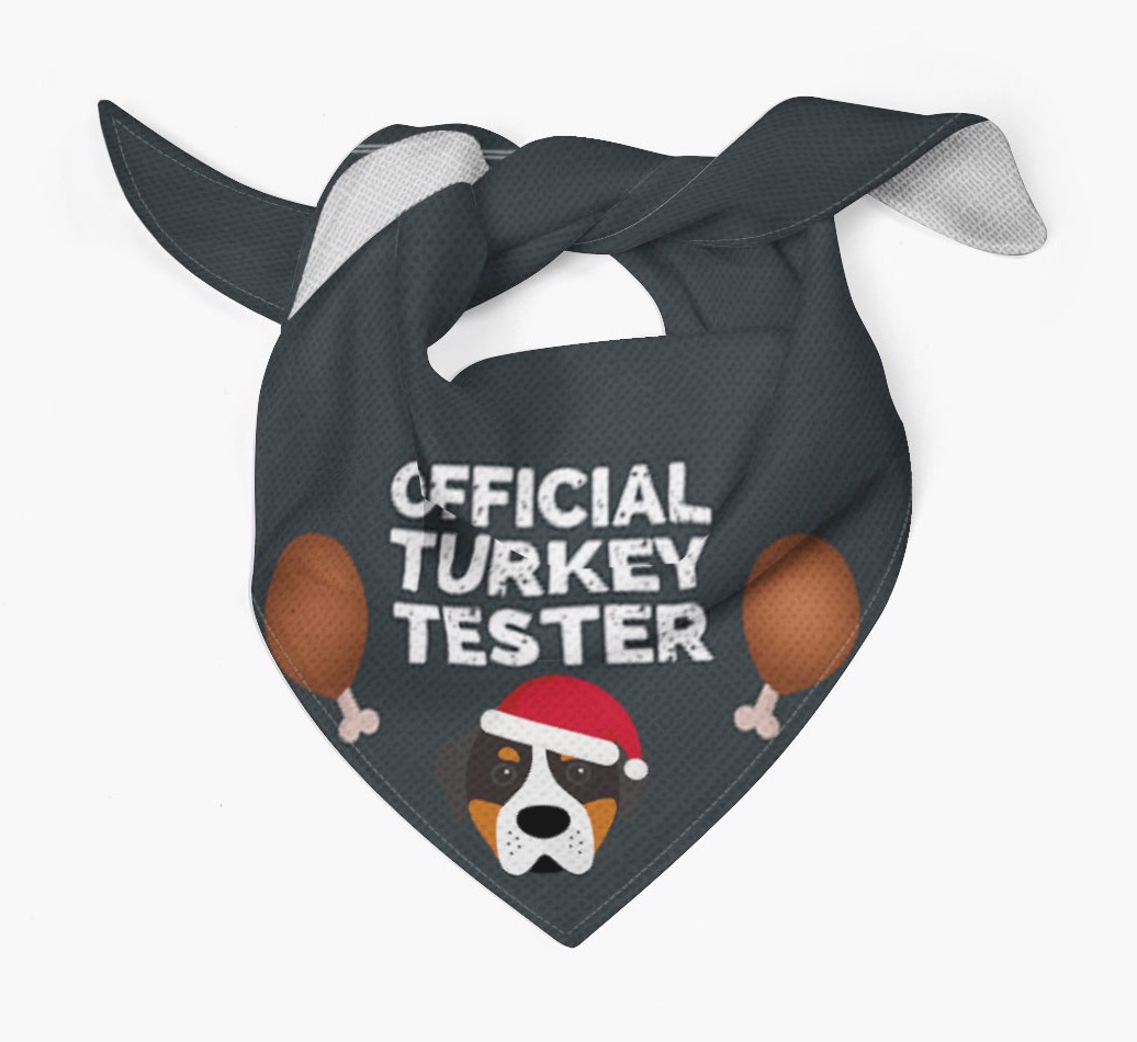Official Turkey Tester : Personalized {breedFullName} Christmas Bandana