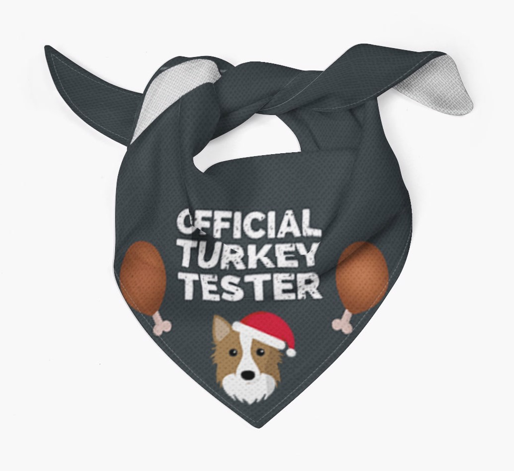 Official Turkey Tester : Personalised {breedFullName} Christmas Bandana