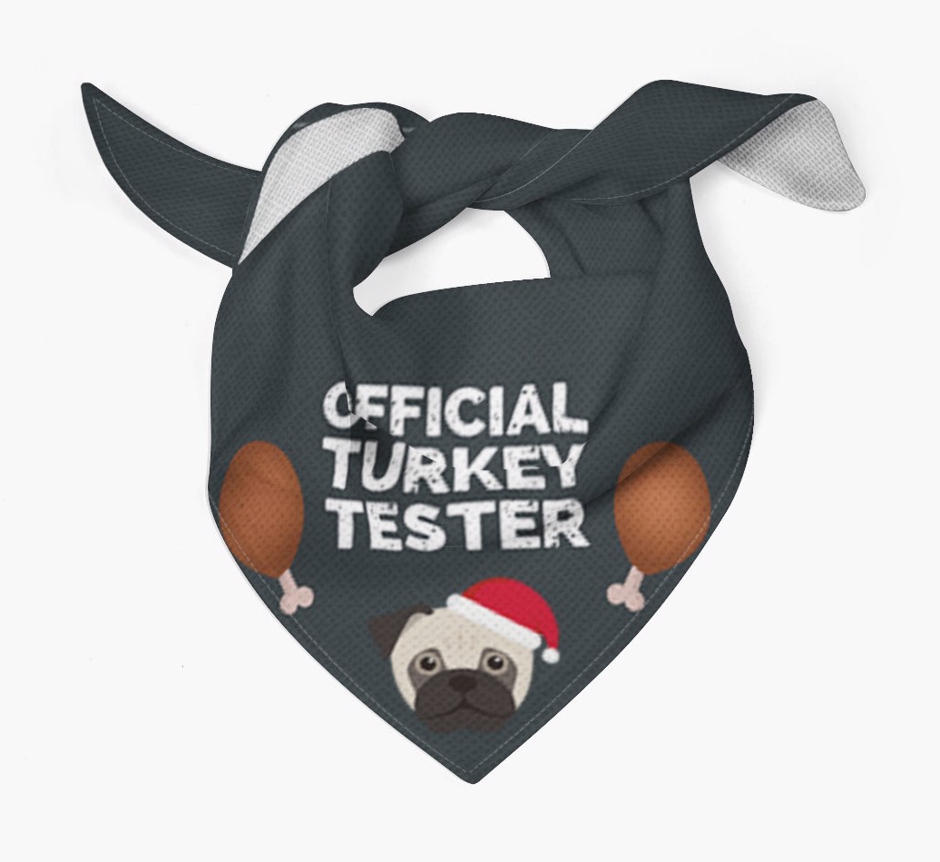 Official Turkey Tester : Personalized {breedFullName} Christmas Bandana