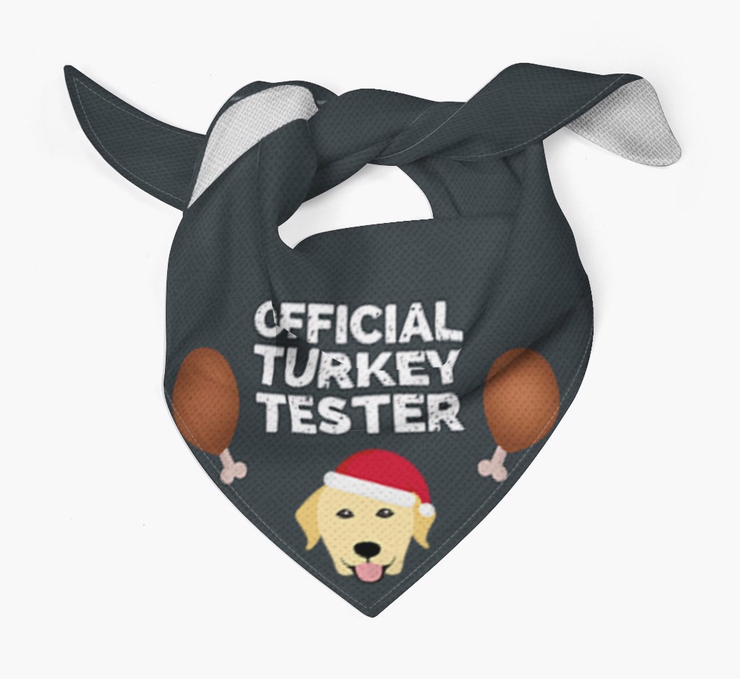 Official Turkey Tester : Personalized {breedFullName} Christmas Bandana
