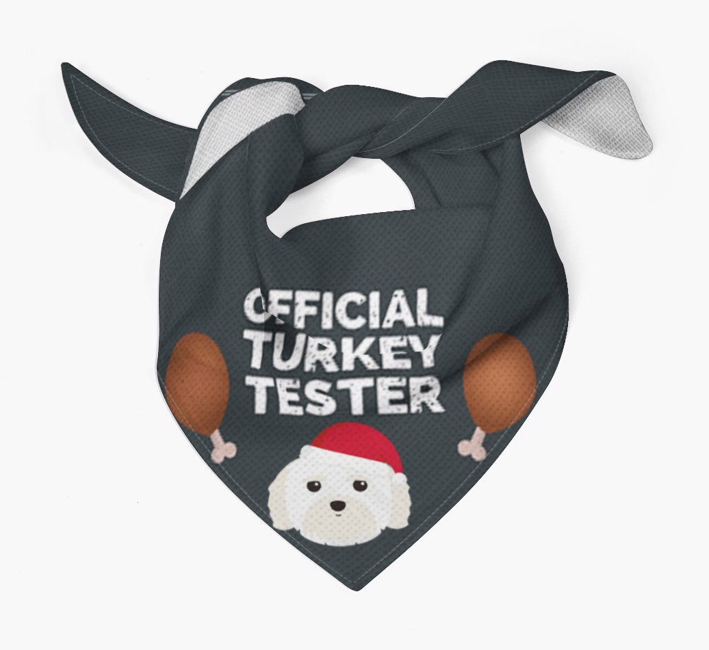 Official Turkey Tester : Personalised {breedFullName} Christmas Bandana