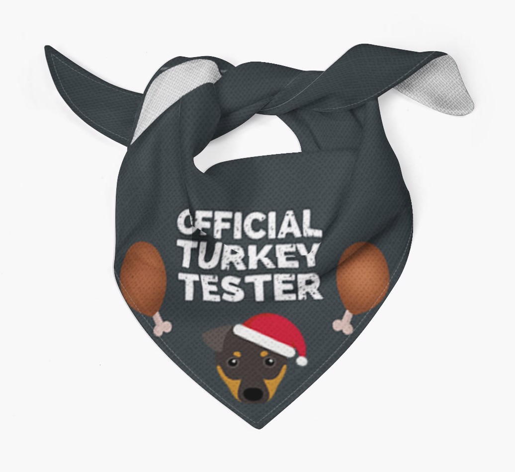 Official Turkey Tester : Personalized {breedFullName} Christmas Bandana