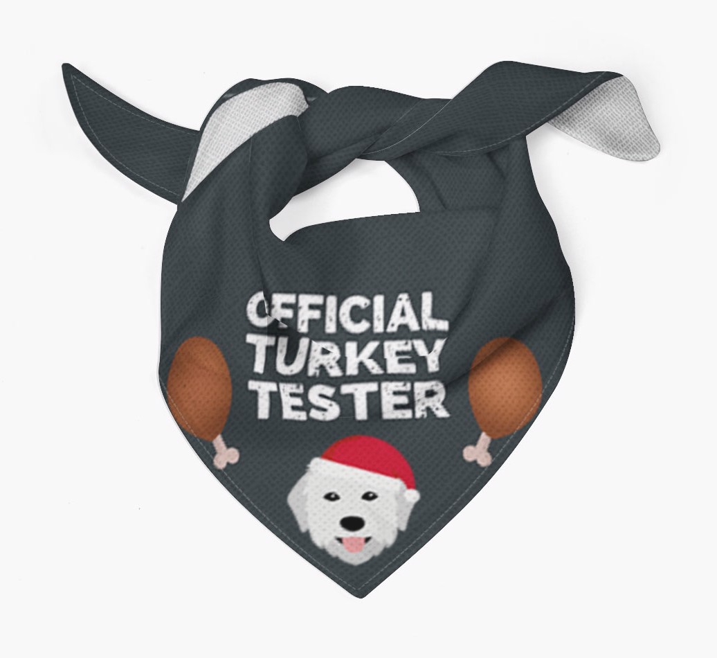 Official Turkey Tester : Personalised {breedFullName} Christmas Bandana