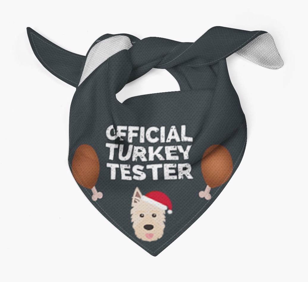 Official Turkey Tester : Personalized {breedFullName} Christmas Bandana