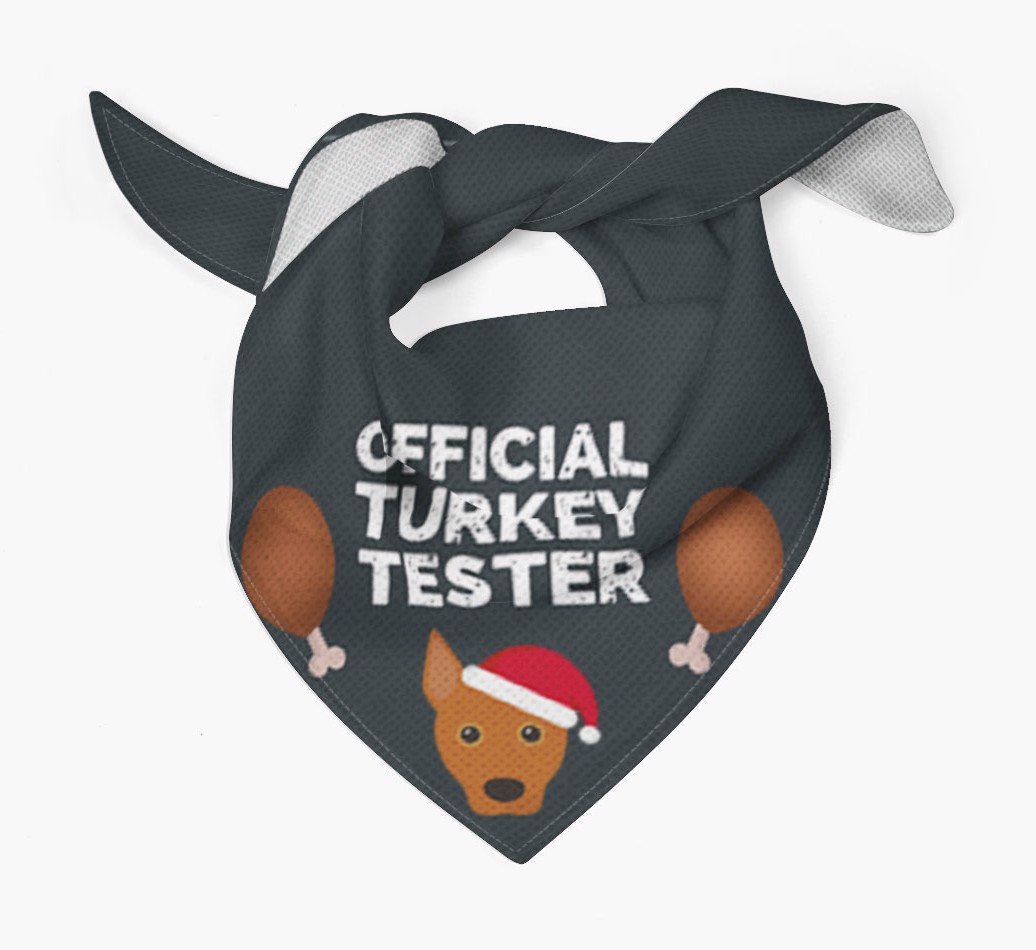 Official Turkey Tester : Personalized {breedFullName} Christmas Bandana