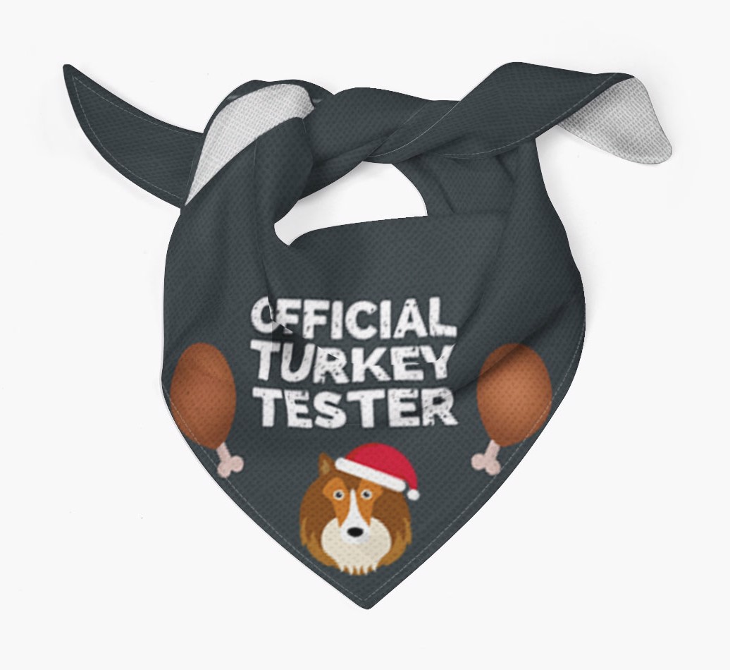 Official Turkey Tester : Personalized {breedFullName} Christmas Bandana
