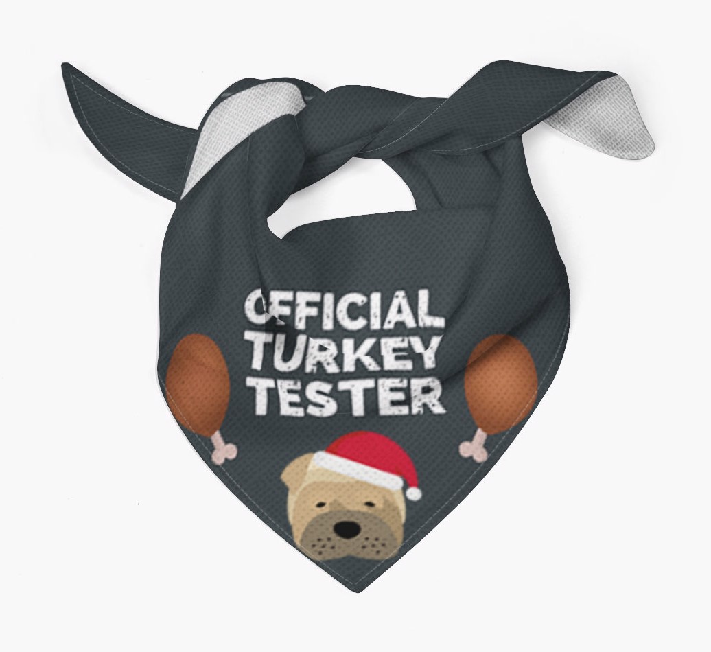 Official Turkey Tester : Personalised {breedFullName} Christmas Bandana