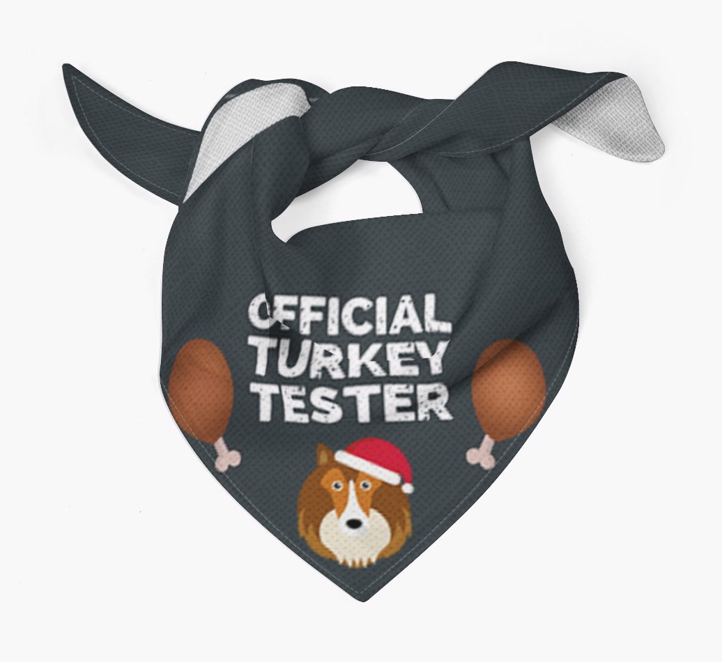 Official Turkey Tester : Personalized {breedFullName} Christmas Bandana