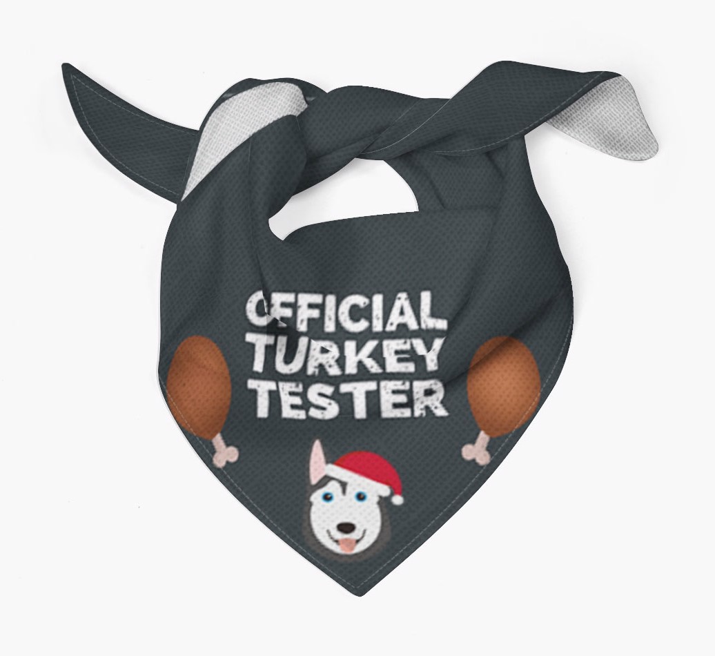 Official Turkey Tester : Personalized {breedFullName} Christmas Bandana