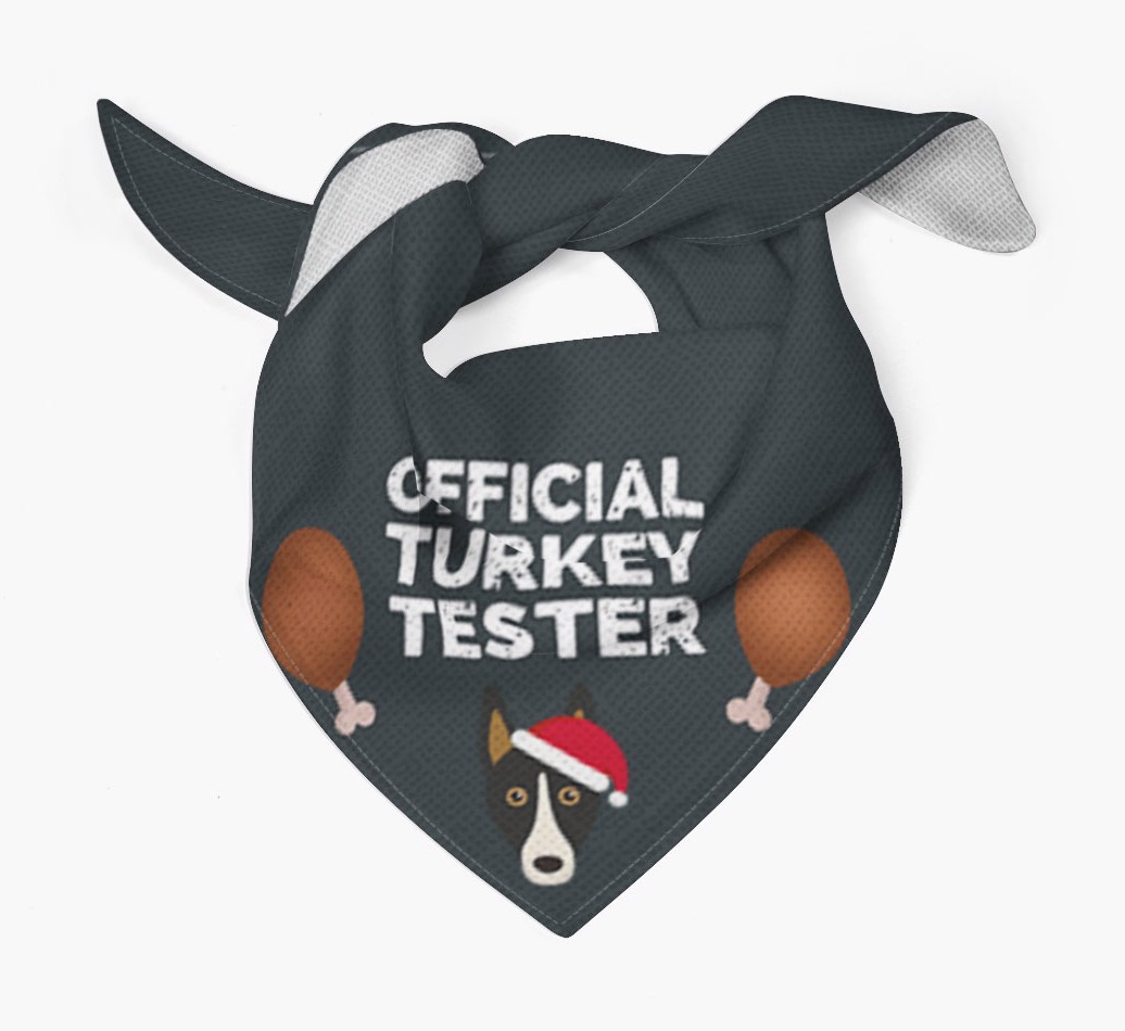Official Turkey Tester : Personalized {breedFullName} Christmas Bandana