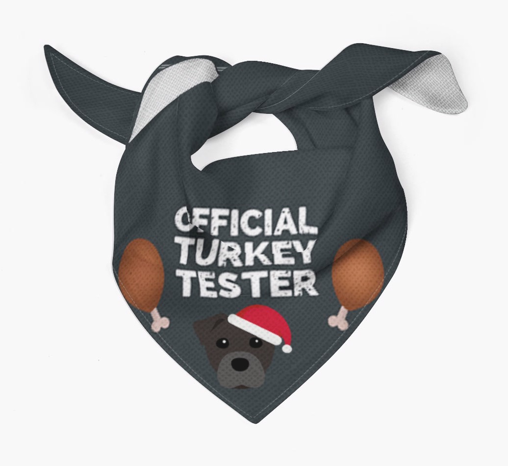 Official Turkey Tester : Personalized {breedFullName} Christmas Bandana