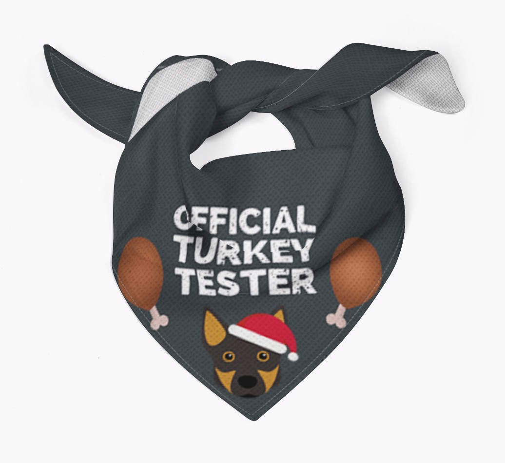 Official Turkey Tester : Personalized {breedFullName} Christmas Bandana