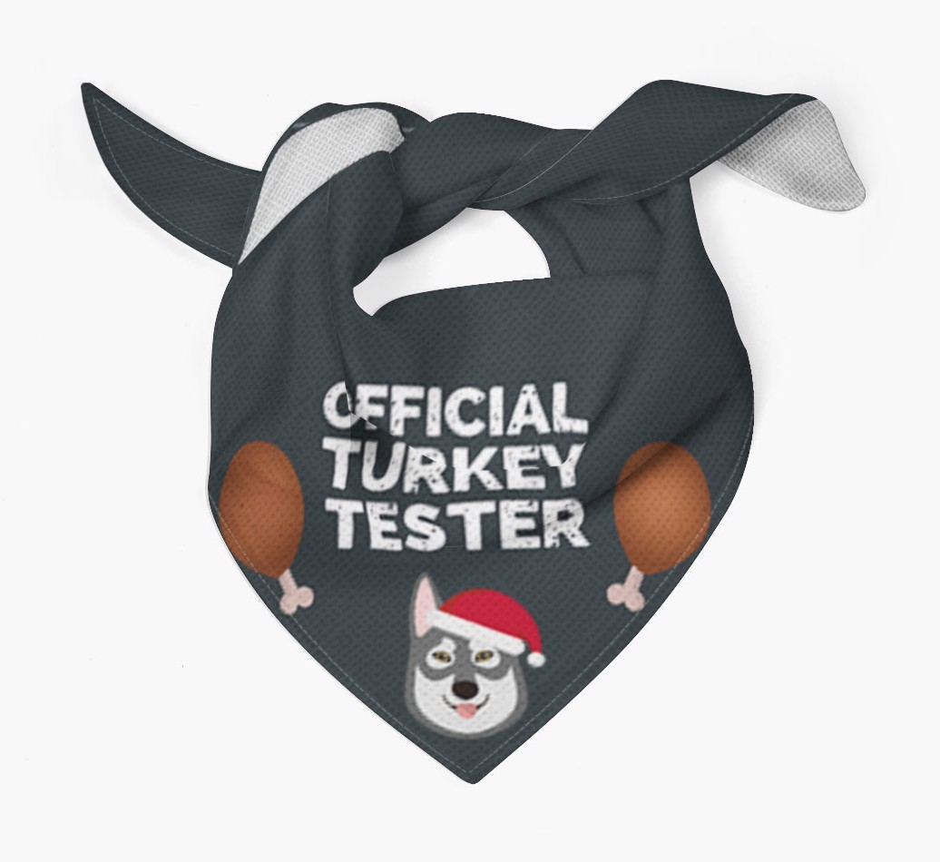 Official Turkey Tester : Personalized {breedFullName} Christmas Bandana