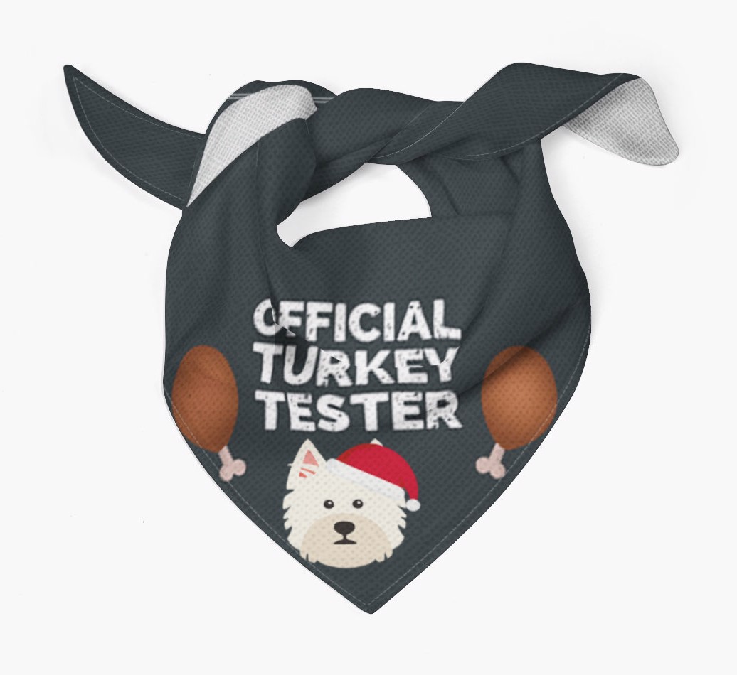 Official Turkey Tester : Personalised {breedFullName} Christmas Bandana