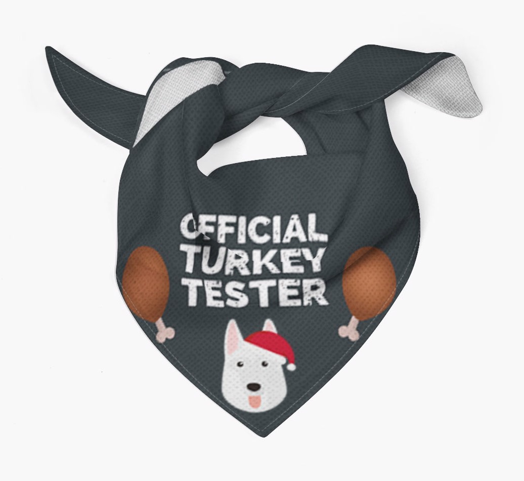 Official Turkey Tester : Personalised {breedFullName} Christmas Bandana