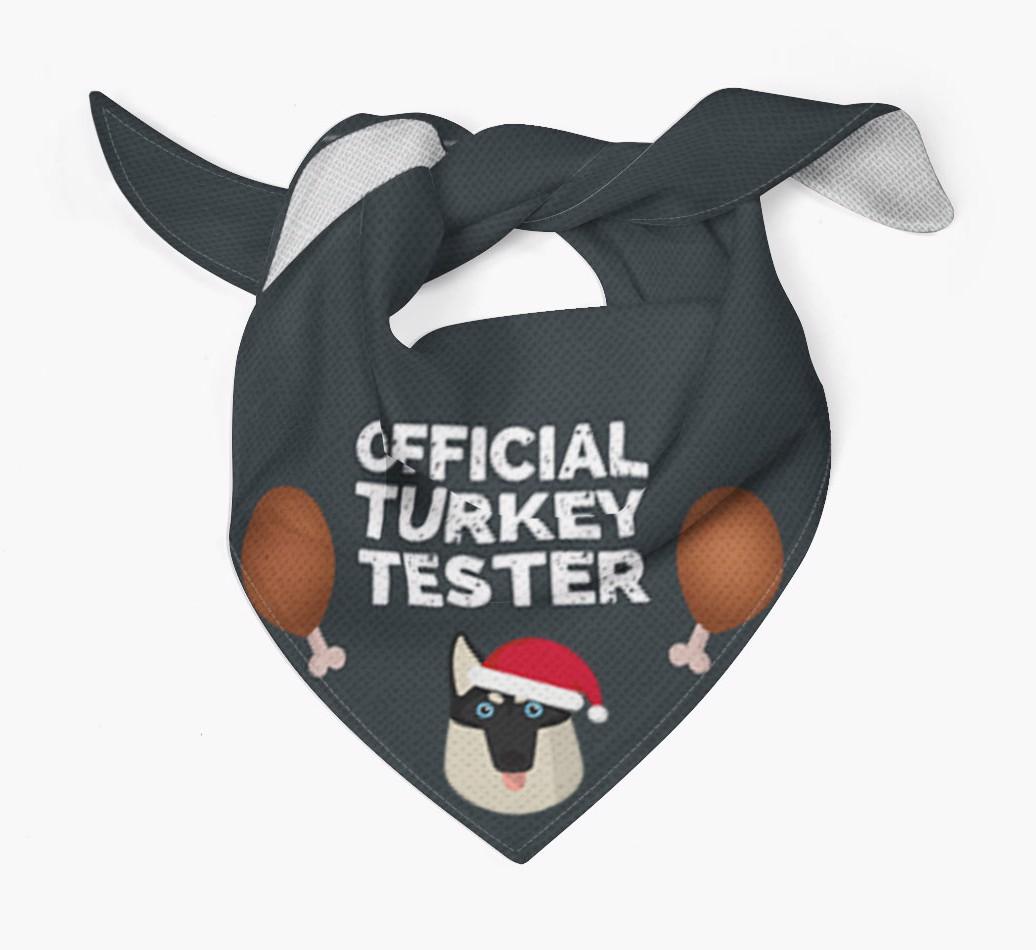 Official Turkey Tester : Personalized {breedFullName} Christmas Bandana