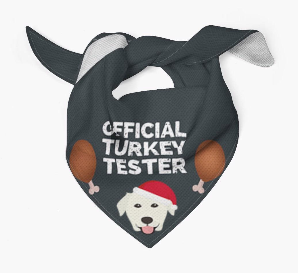 Official Turkey Tester : Personalized {breedFullName} Christmas Bandana