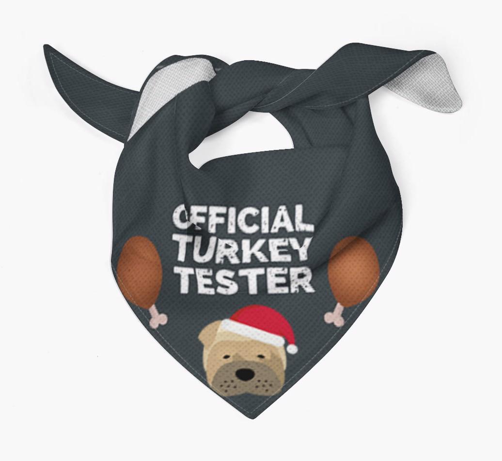 Official Turkey Tester : Personalized {breedFullName} Christmas Bandana