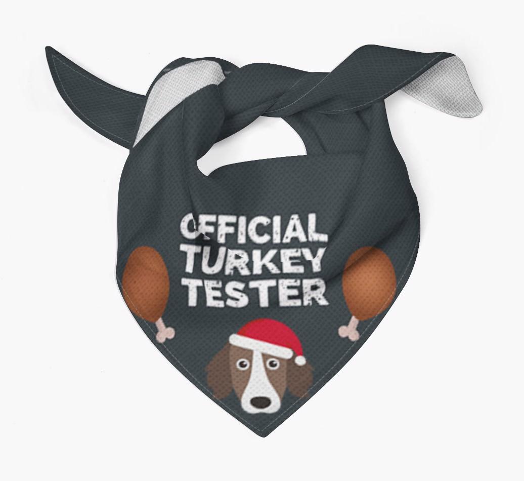 Official Turkey Tester : Personalized {breedFullName} Christmas Bandana