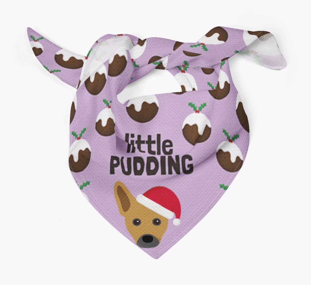 Little Pudding : Personalized {breedFullName} Christmas Bandana