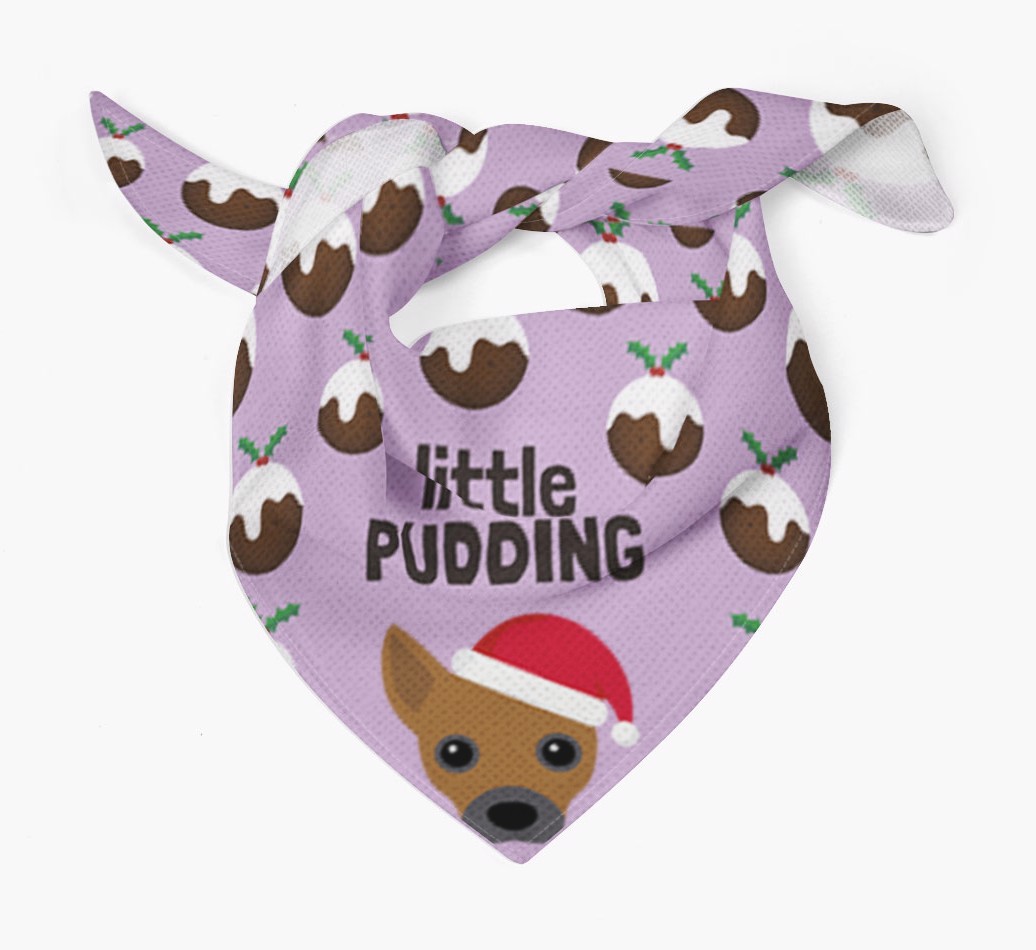 Little Pudding : Personalized {breedFullName} Christmas Bandana