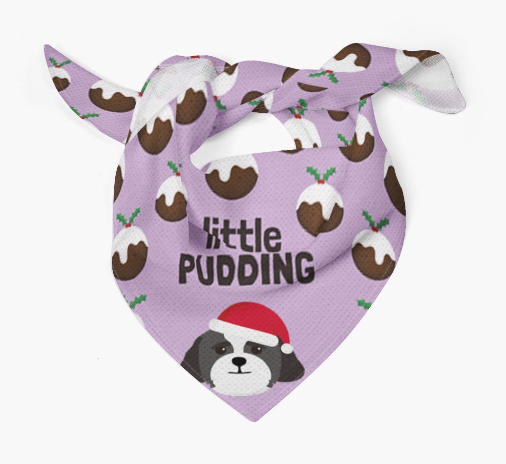 Little Pudding : Personalised {breedFullName} Christmas Bandana