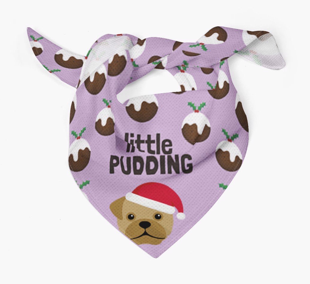 Little Pudding : Personalized {breedFullName} Christmas Bandana