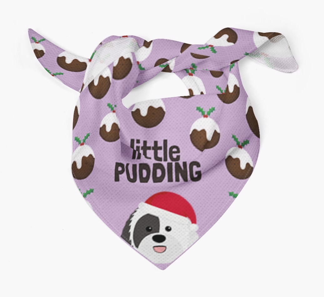 Little Pudding : Personalized {breedFullName} Christmas Bandana