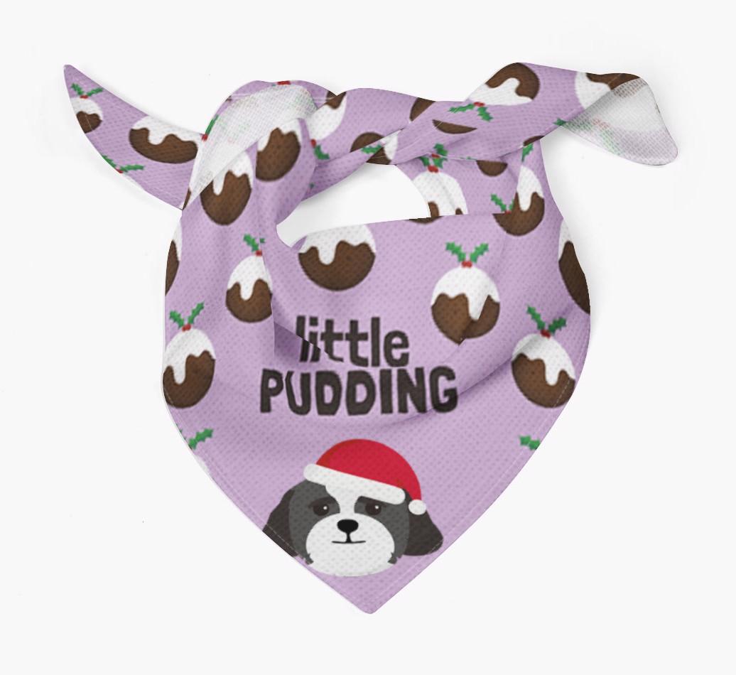 Little Pudding : Personalized {breedFullName} Christmas Bandana