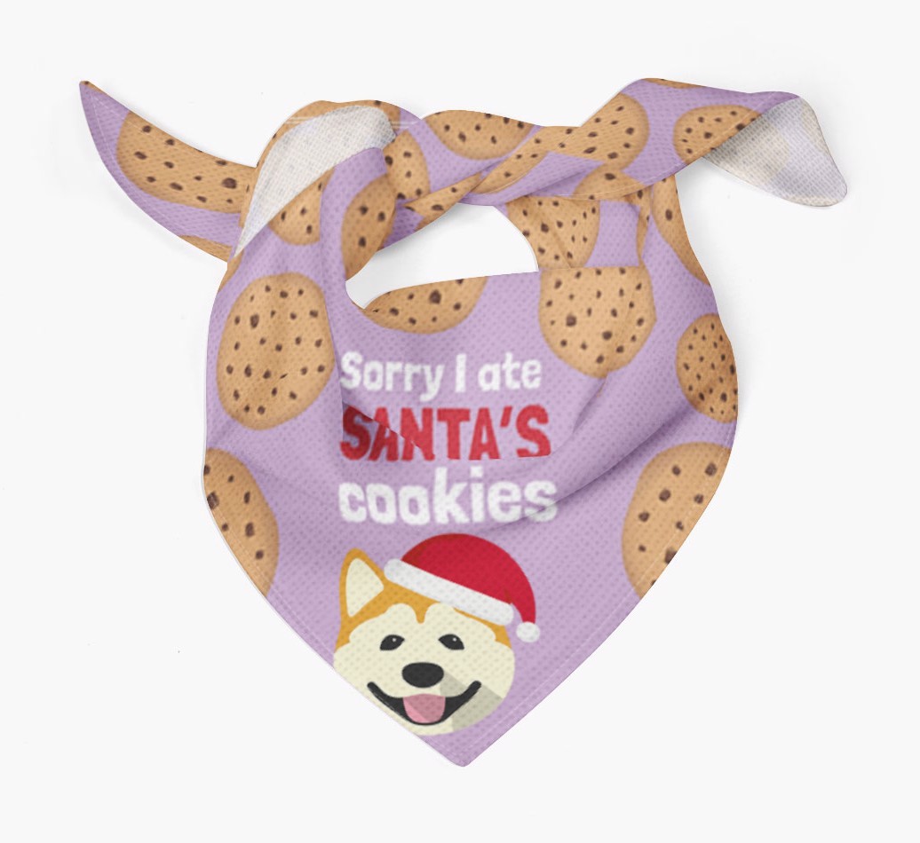 I Ate Santa's Cookies : Personalised {breedFullName} Christmas Bandana