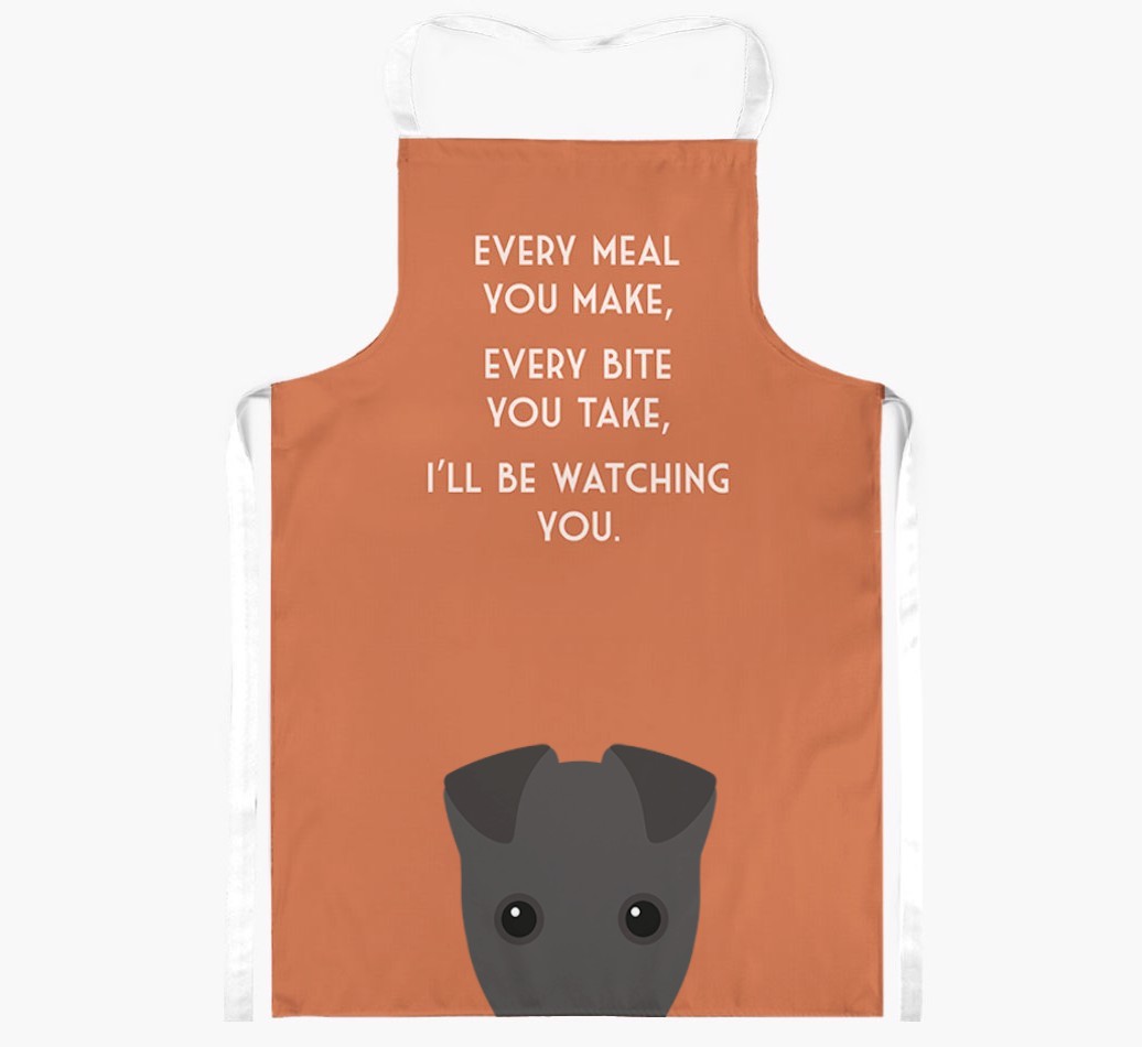 I'll Be Watching You: Personalised {breedFullName} Apron
