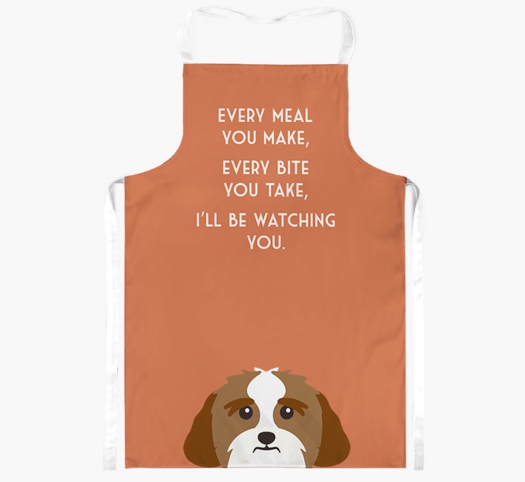I'll Be Watching You: Personalised {breedFullName} Apron